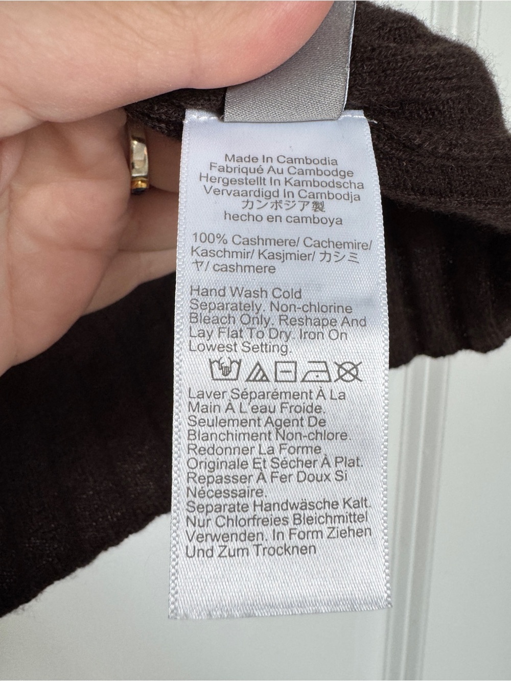 NEW J. CREW Wide-rib cashmere sweater shell heather chocolate XL CO327 *FLAW* - Picture 9 of 15
